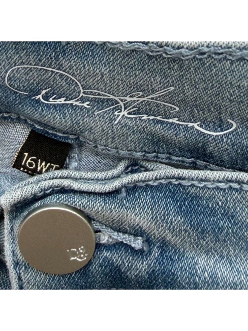 DG2 Dip-Dye Ombre Denim Jeans 16W Womens High Rise Blue Gradient Cotton Casual - Picture 6 of 8
